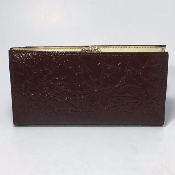 Vintage Brown Cream Patent Textured Leather Wallet - Picture 6 of 16